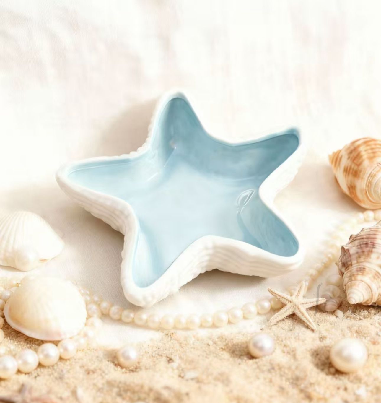 Starfish Ceramic Bowl Beach Themed Table Decoration