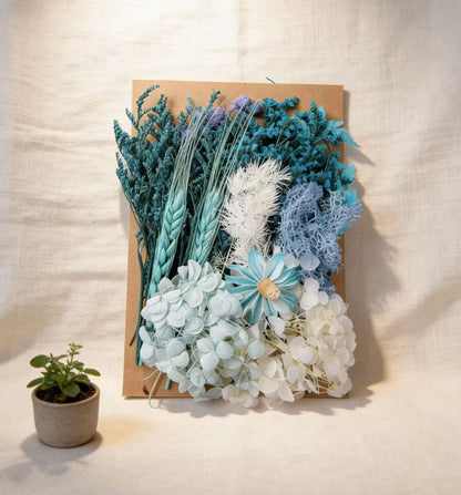 Blue Preserved Flower Bouquet for Home Decor