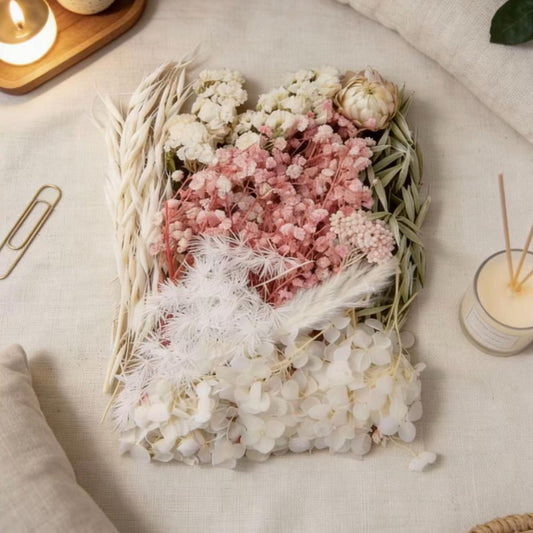 Blush & White Preserved Flower Set for Elegant Decor