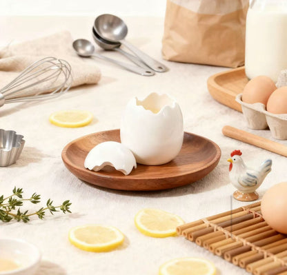 Ceramic Egg Shell Candle Vessel & Home Decor