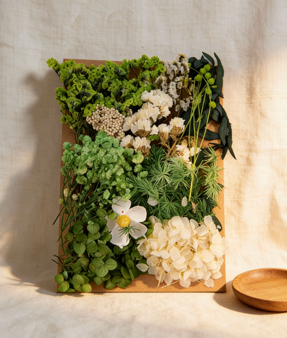 Mixed Green Dried Preserved Flower Decor Set