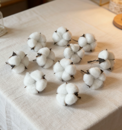 Bulk white cotton bolls for home decor