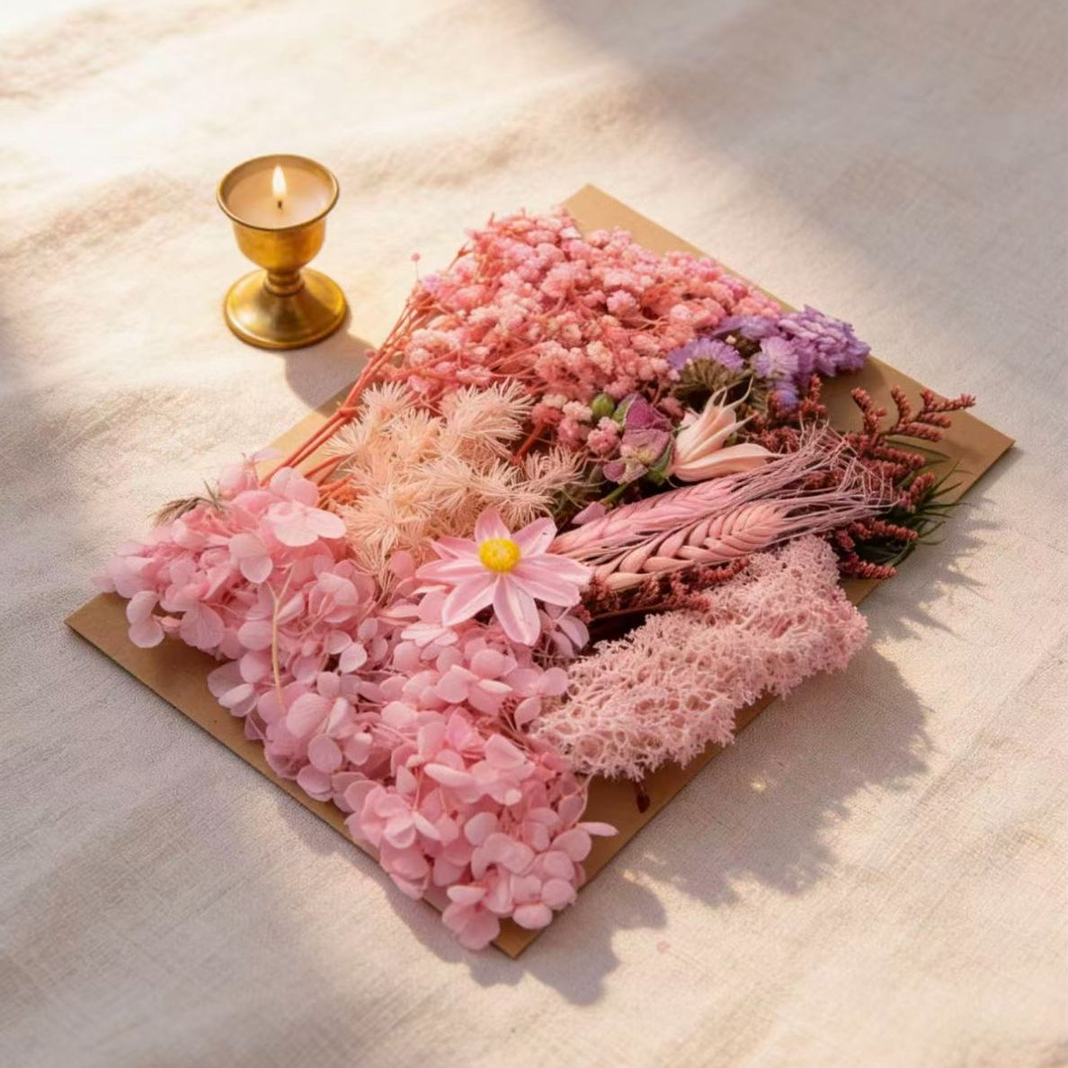 Pink Preserved Flower Bouquet for Table Decor