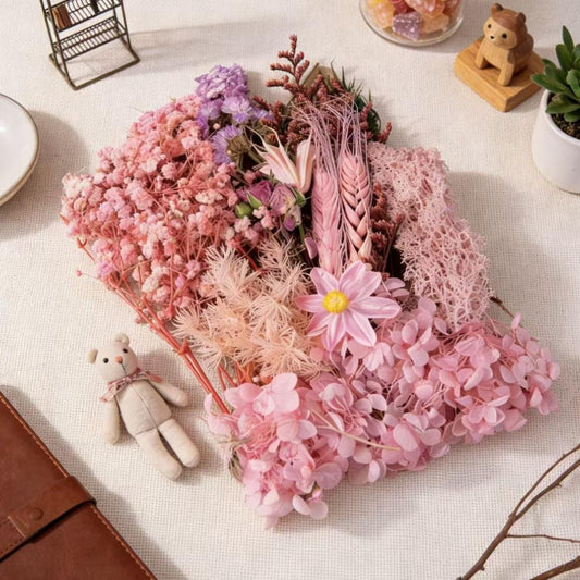 Pink Preserved Flower Kit for Romantic Candle Decor