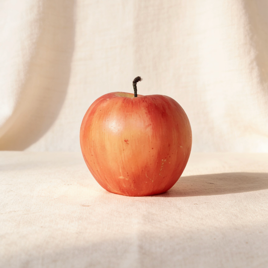 Realistic red apple shaped scented decorative candle