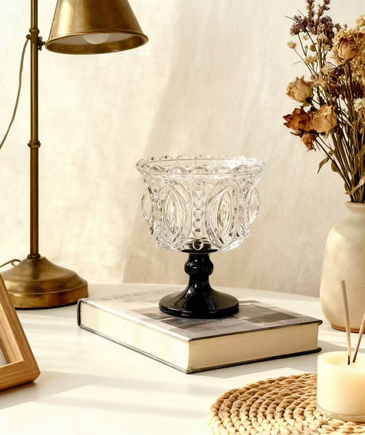 Retro Glass Candle Holder for Table & Home Decor