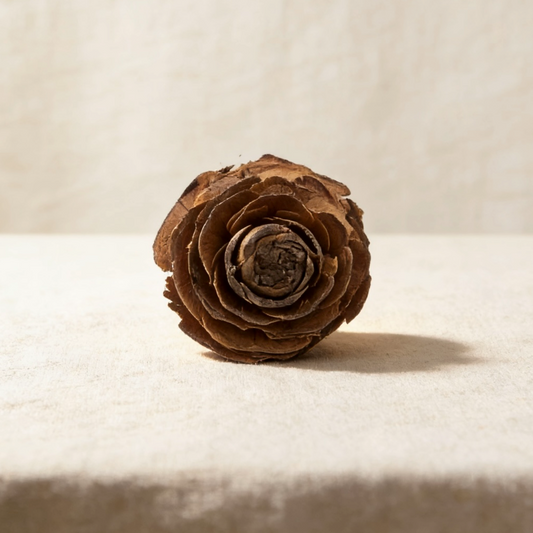 Wood Rose Pinecone Accent for Candle & Table Decor
